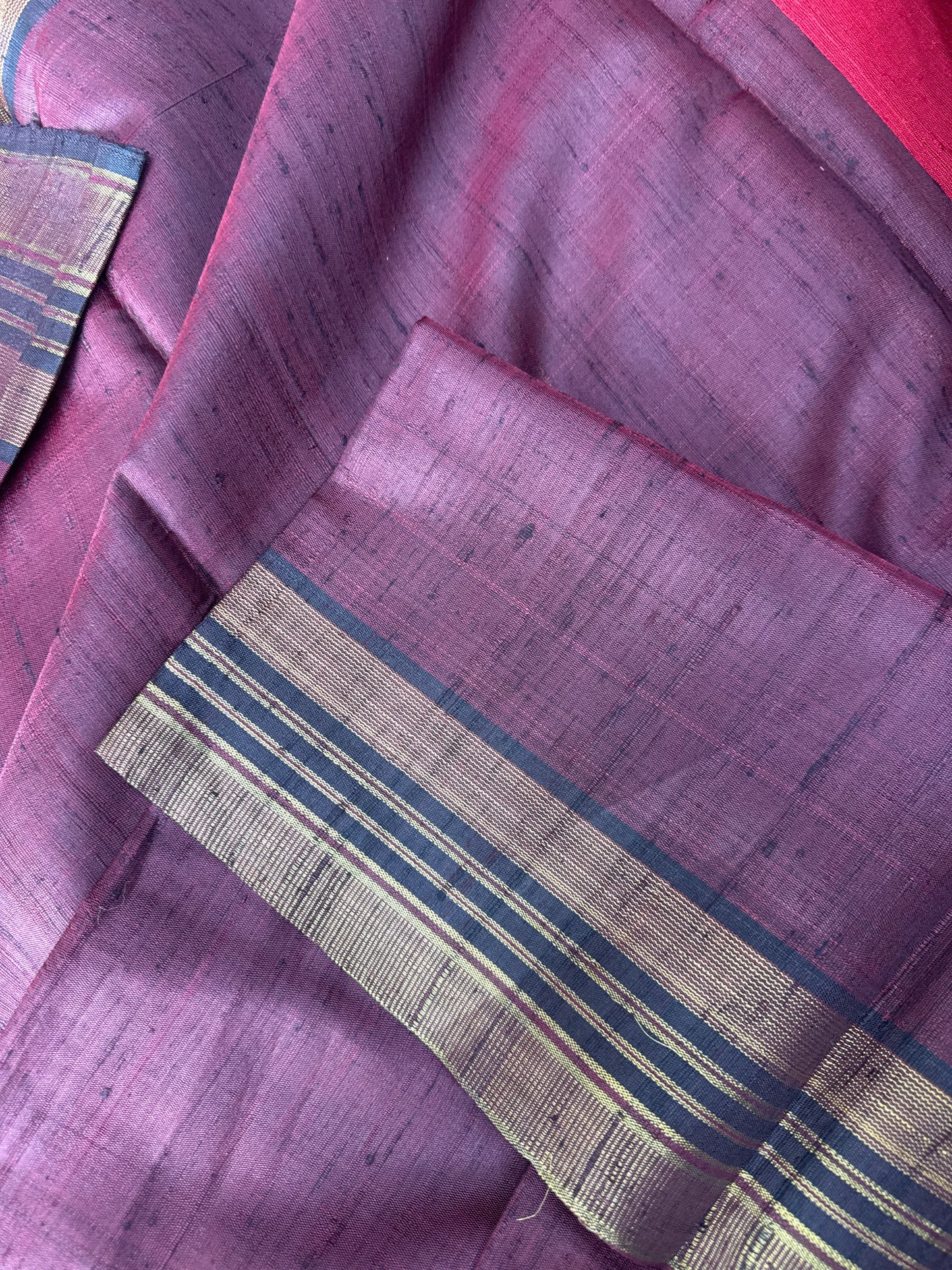 Classic Red Raw Silk Saree with Lustrous Finish