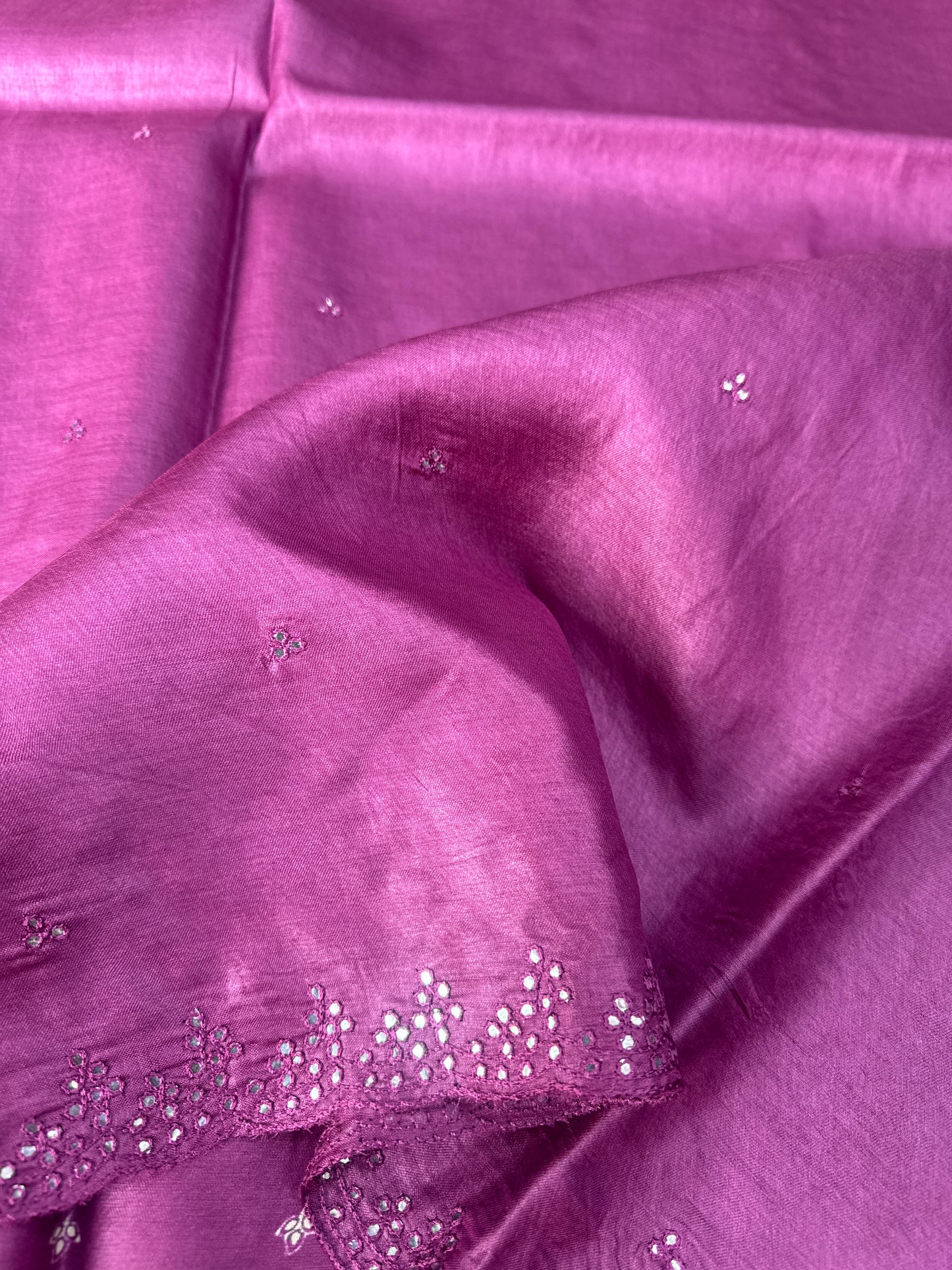 Pink Tussar Silk Saree
