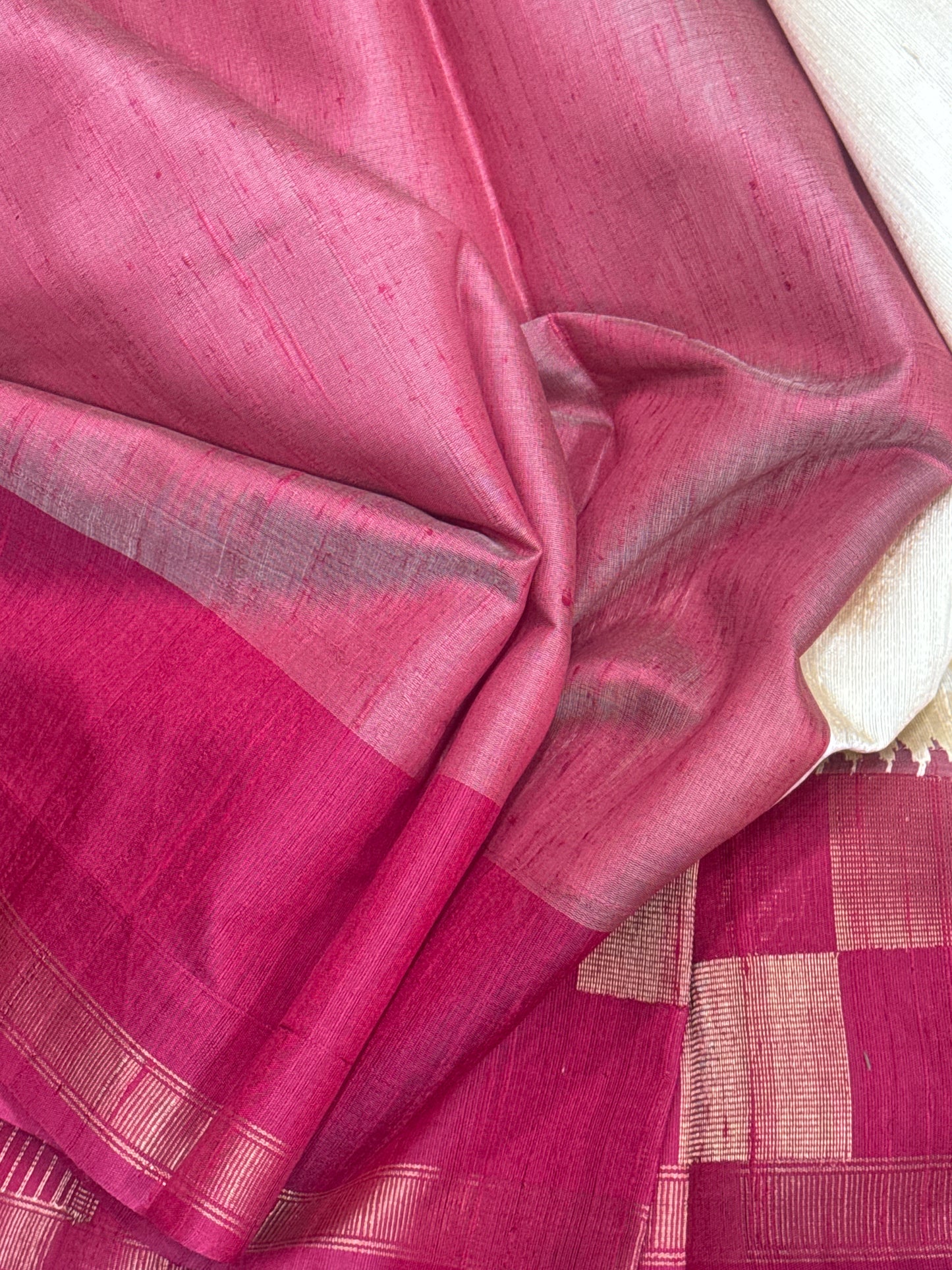 Classic White Raw Silk Saree with Lustrous Finish