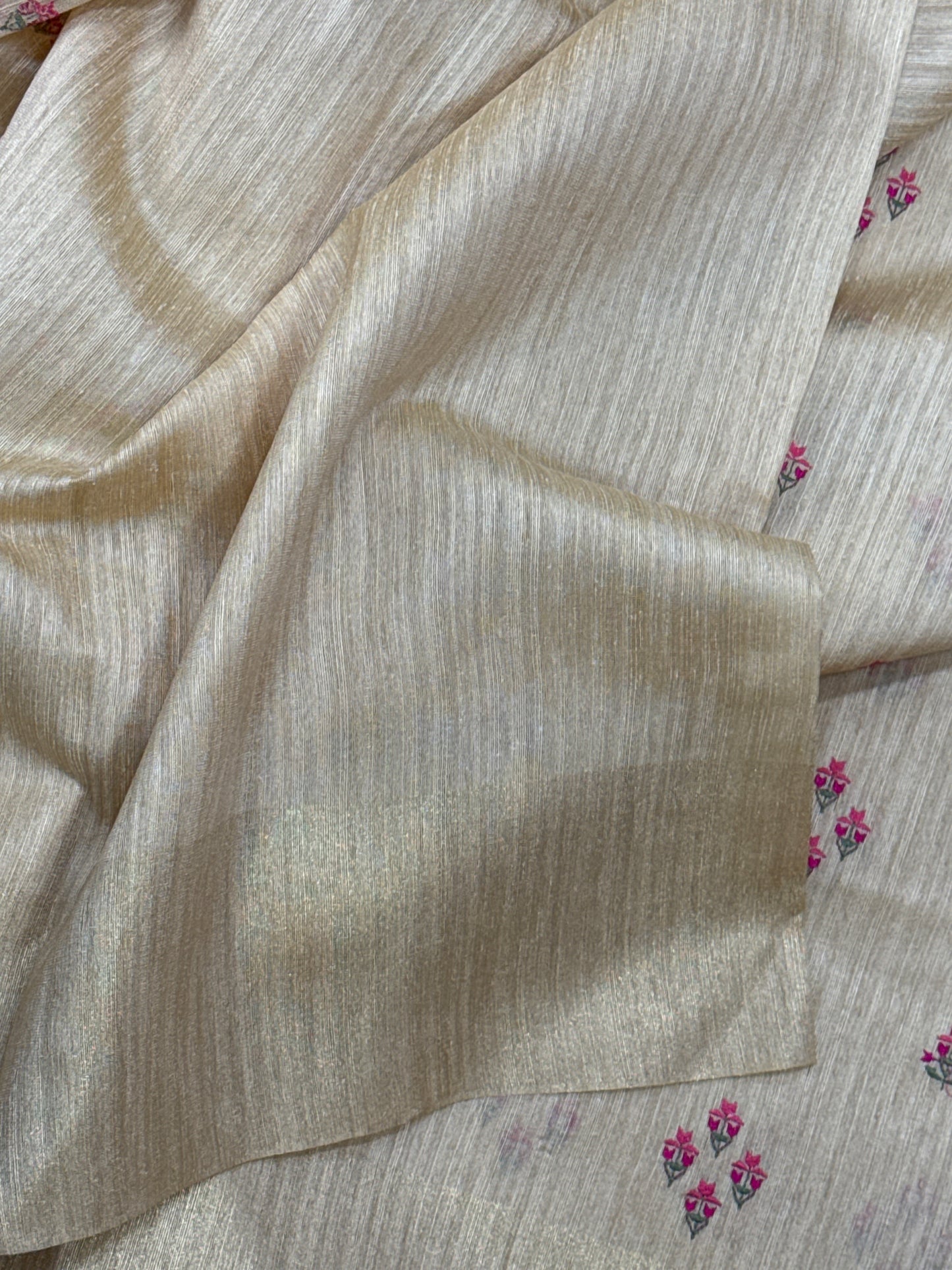Beige Linen Saree