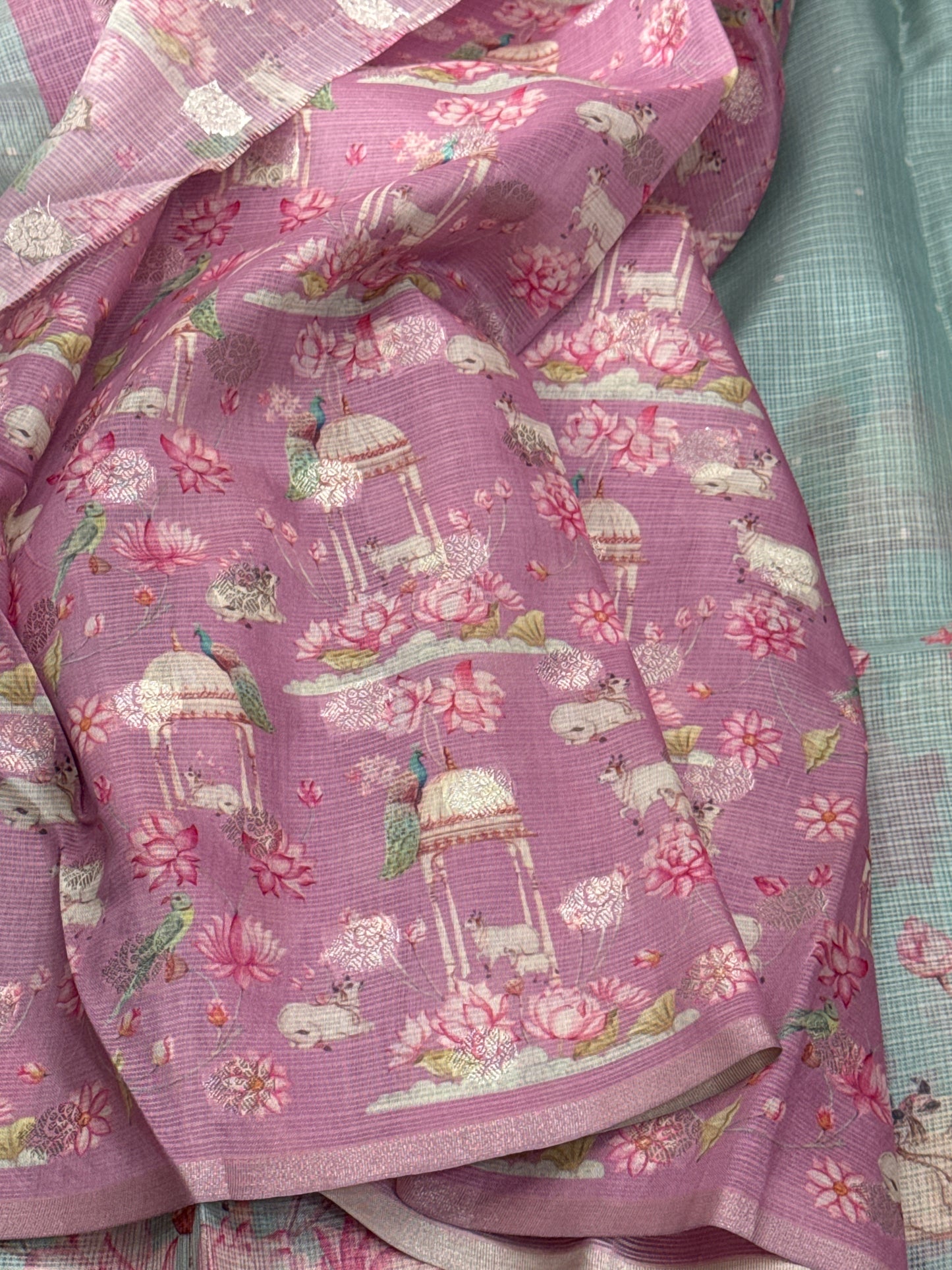 Blue Silk Kota Saree