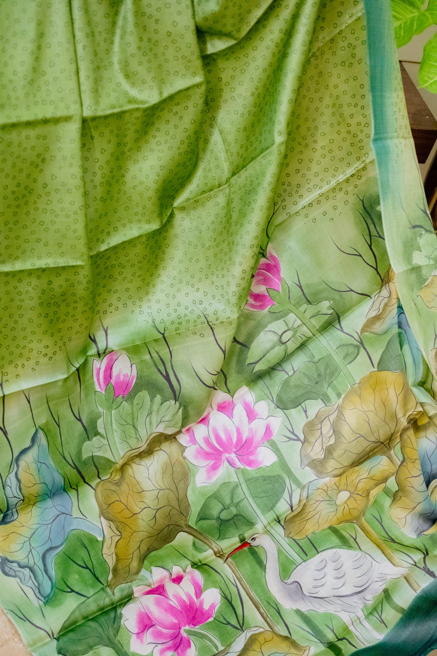 Green Tussar Silk Saree