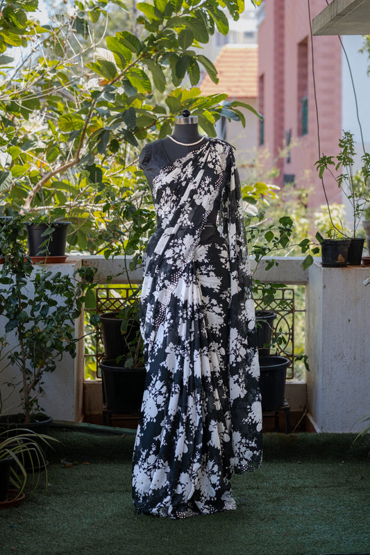 Black Georgette Saree