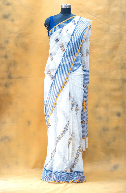 White Kota Saree