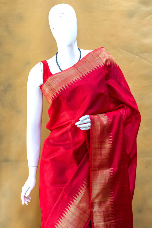 Red Raw Silk Saree