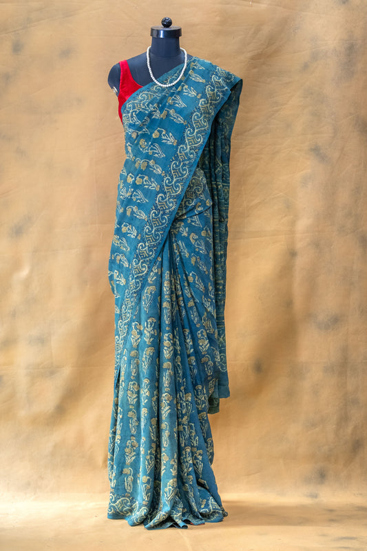 Blue Modal Silk Saree