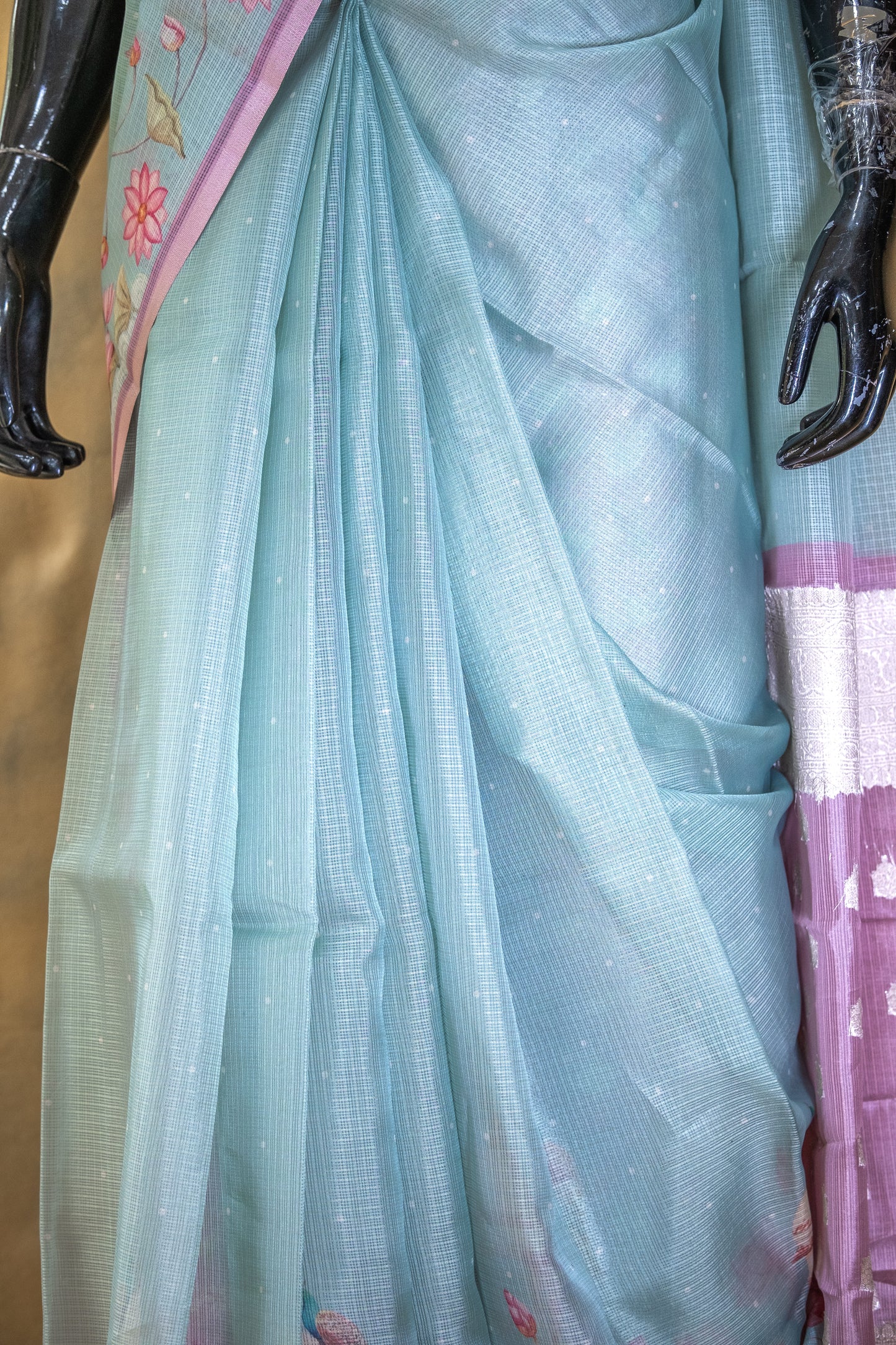Blue Silk Kota Saree