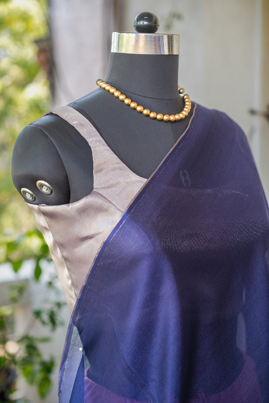 Dark Blue Plain Georgette - 24BRM42