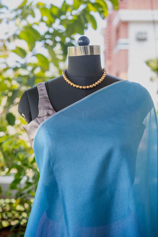 Blue Plain Georgette  - 24BRM49
