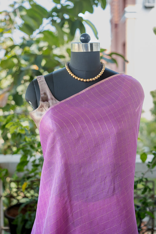 Pink Checked Georgette - 24BRM60