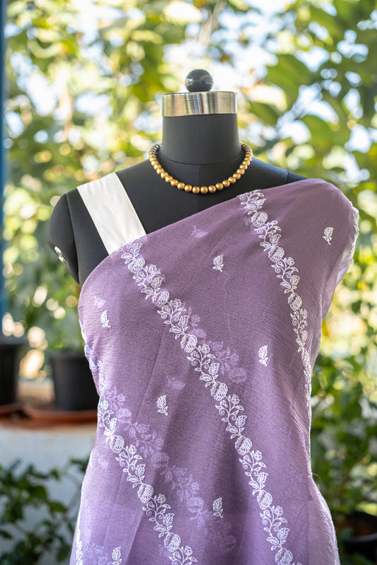 Purple  Georgette Saree