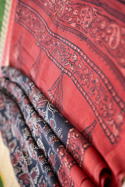 Elegant Red Modal Silk Saree – Soft, Sustainable & Stylish