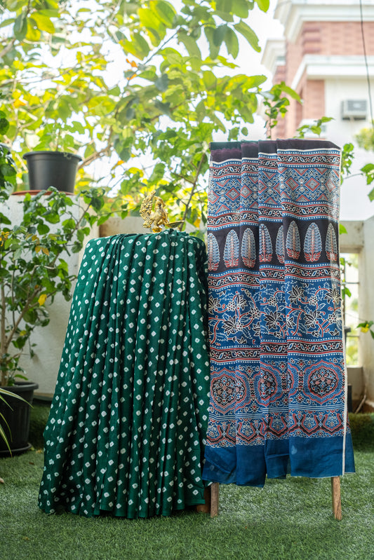 Green Modal Silk Saree