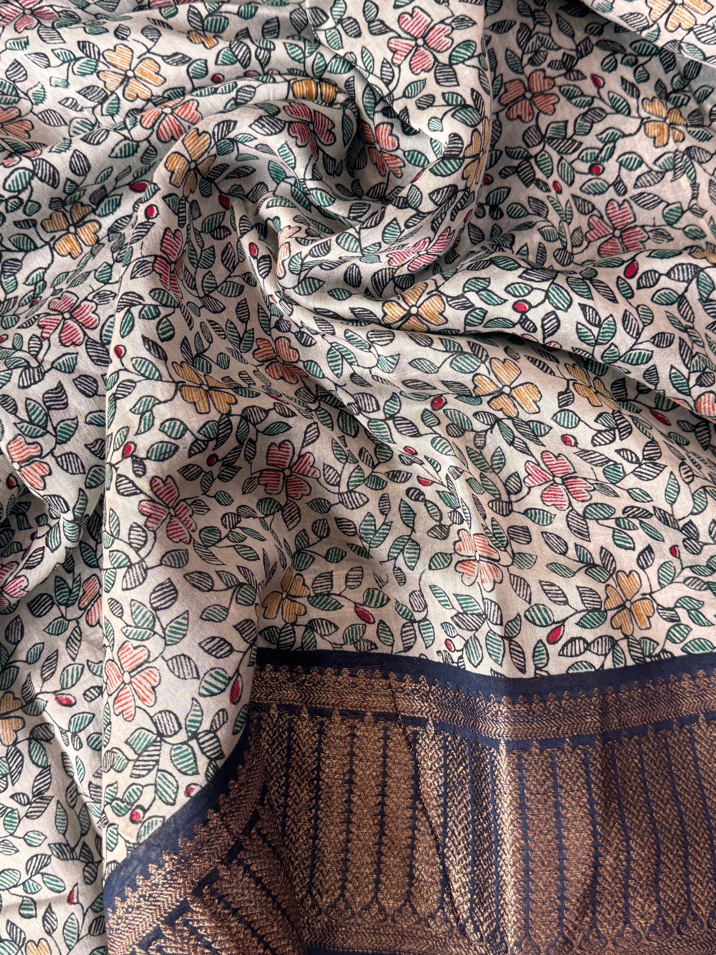 Blue Chanderi Silk Saree