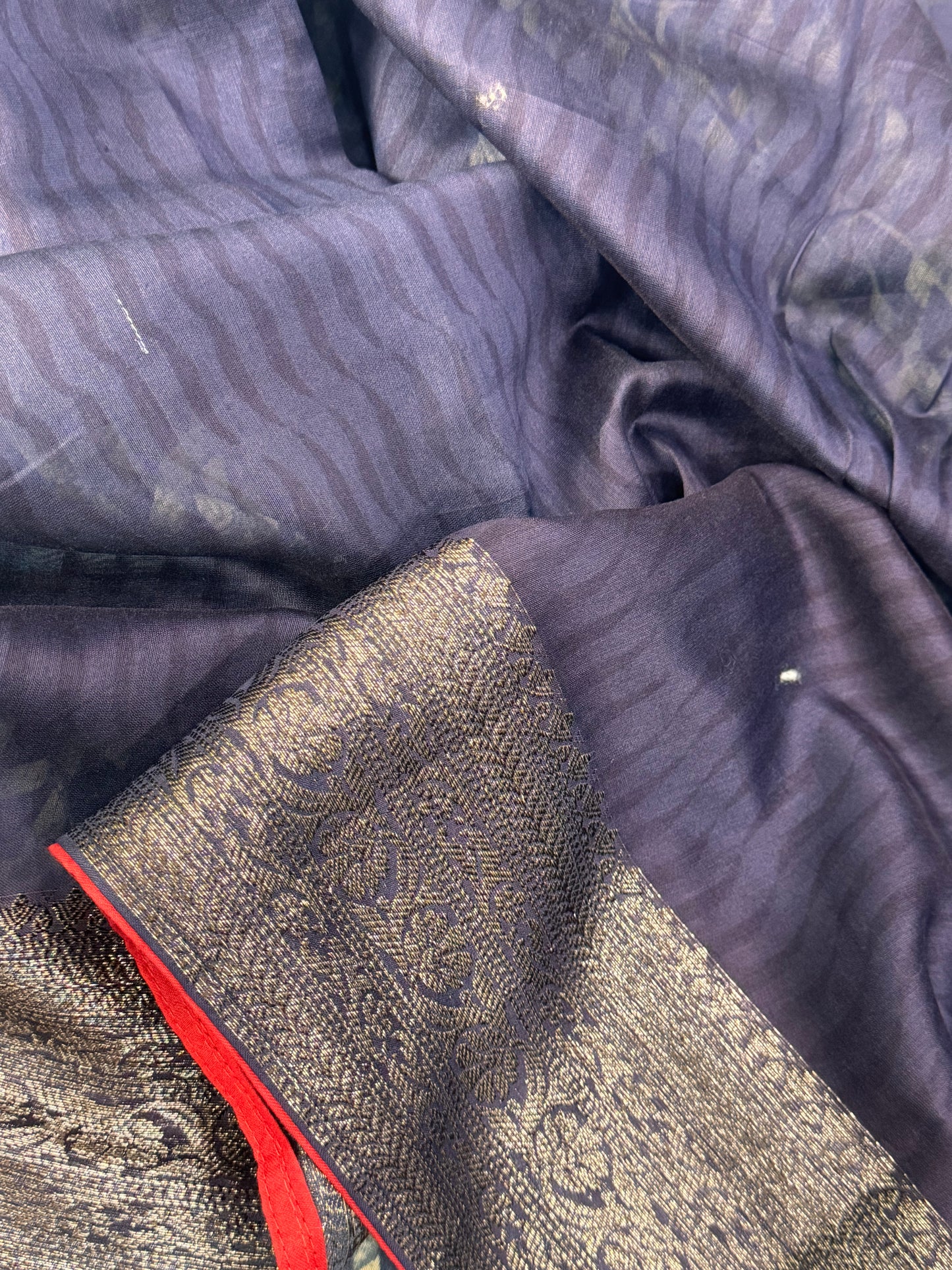 Indigo Blue Chanderi Saree