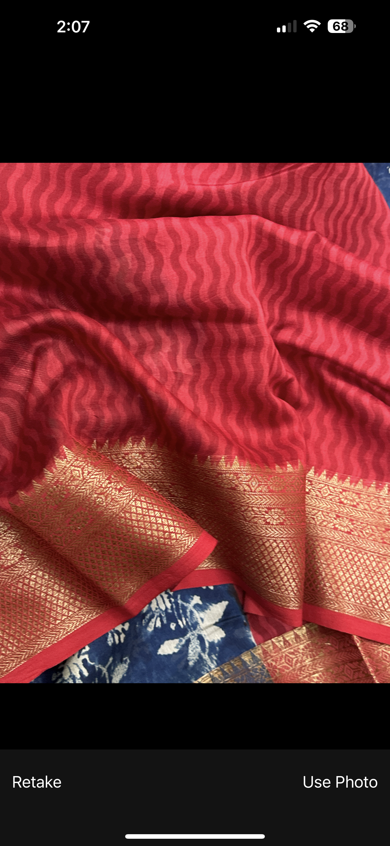 Indigo Blue Chanderi Saree