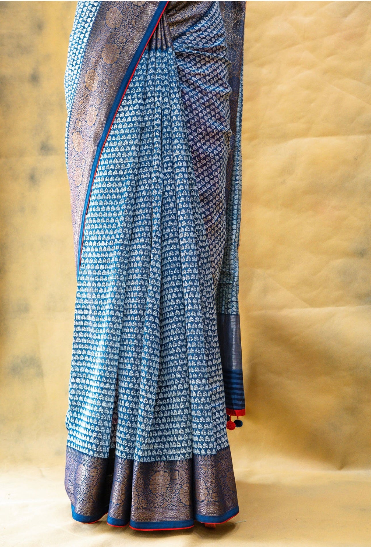 Indigo Blue Chanderi Saree