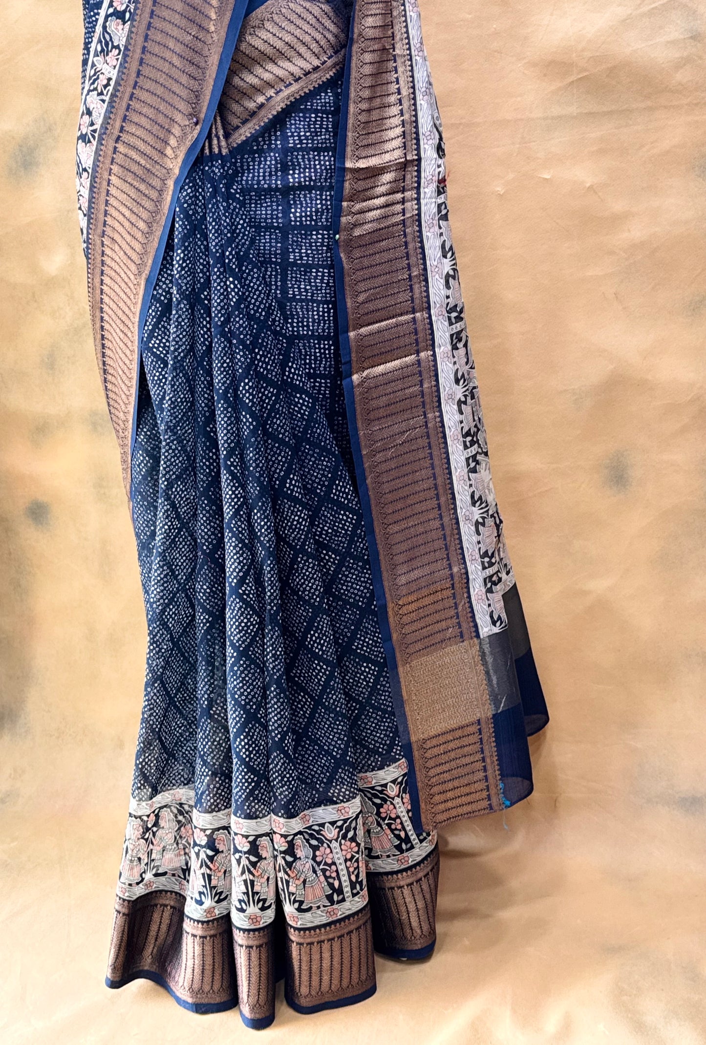 Blue Chanderi Silk Saree