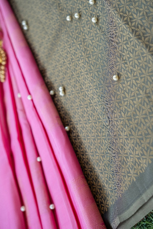 Pink Soft Silk Saree