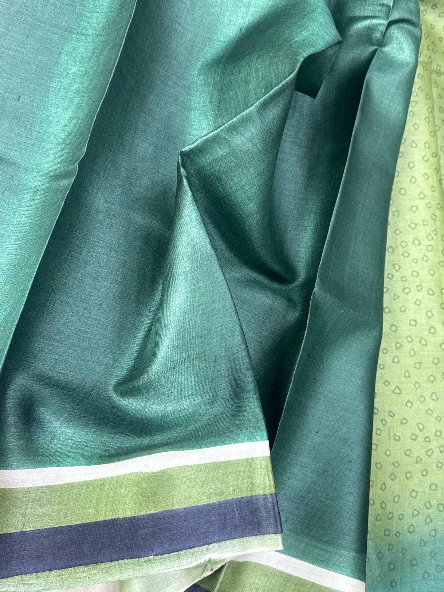 Green Tussar Silk Saree