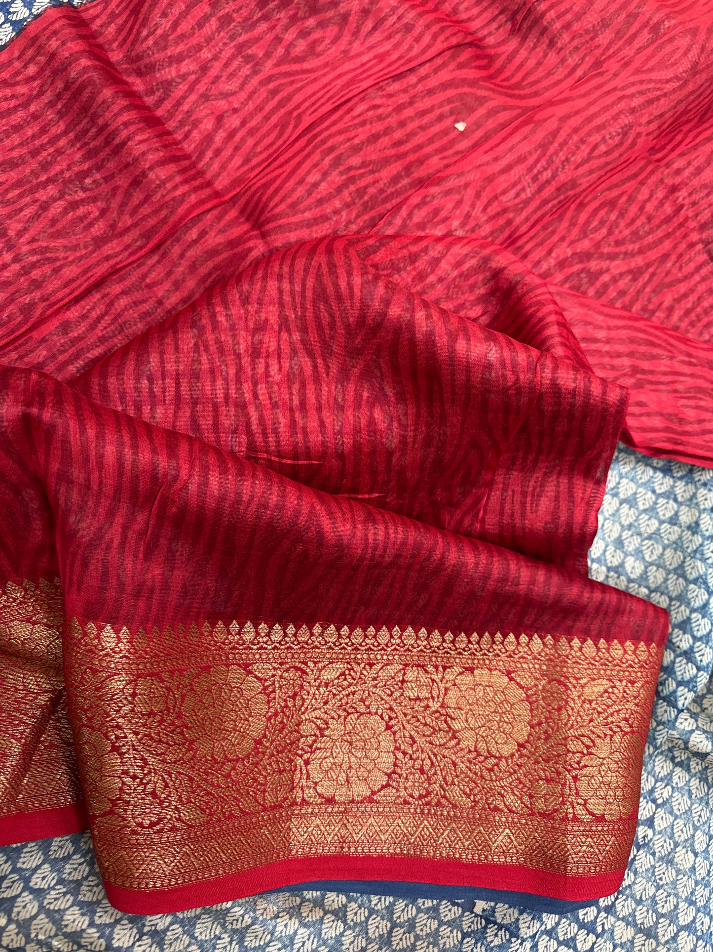 Indigo Blue Chanderi Saree