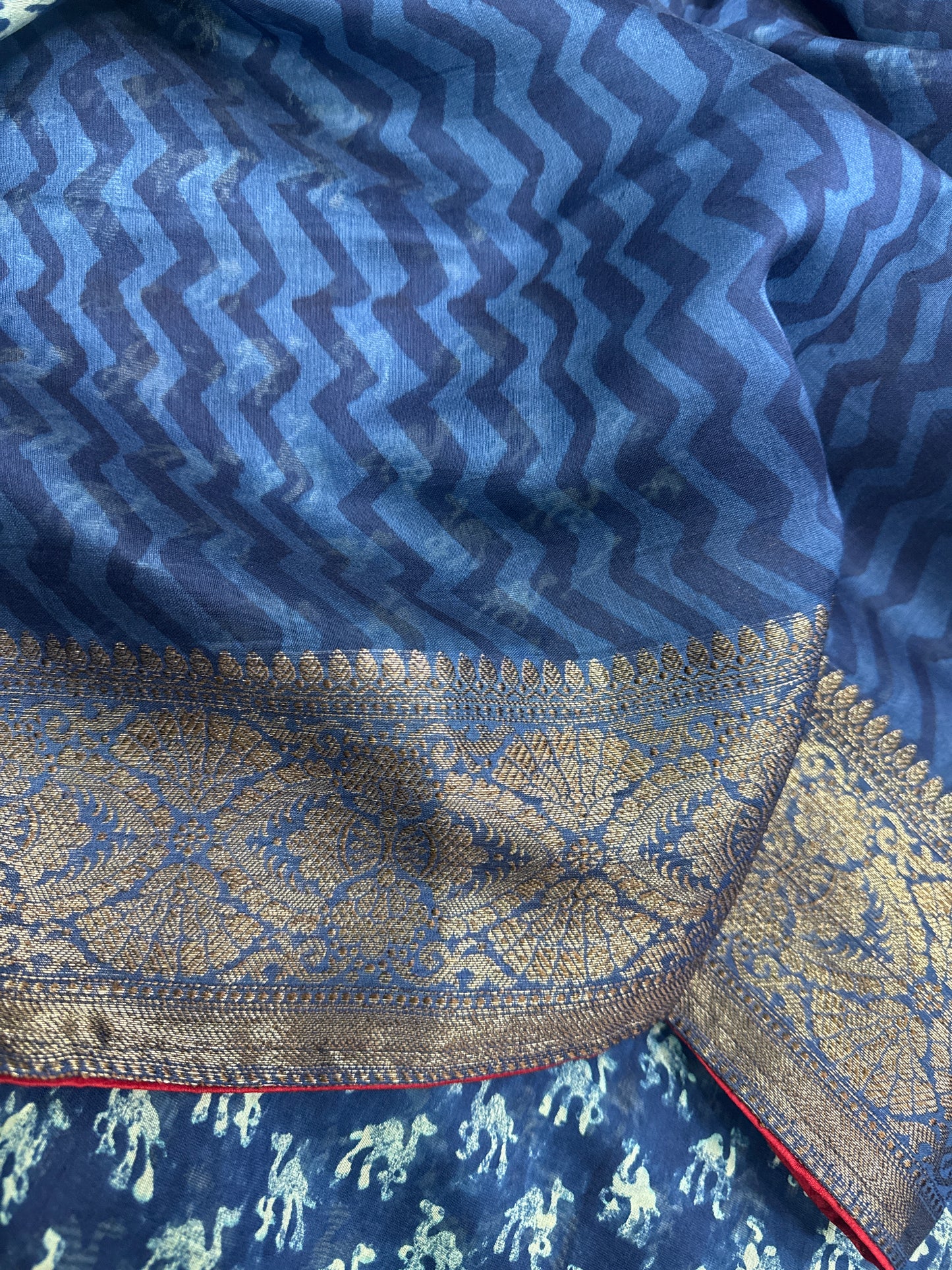 Indigo Blue Chanderi Saree
